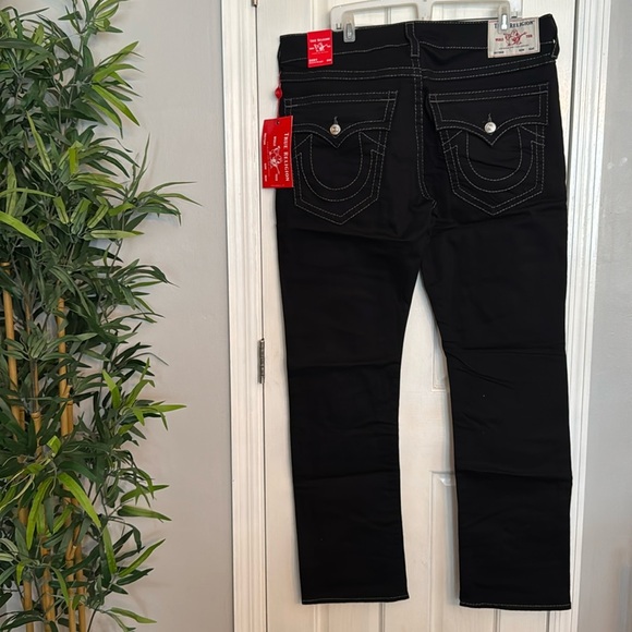 True Religion Ricky black Relaxed Straight denim jeanss NWT 40/34 - Picture 2 of 9